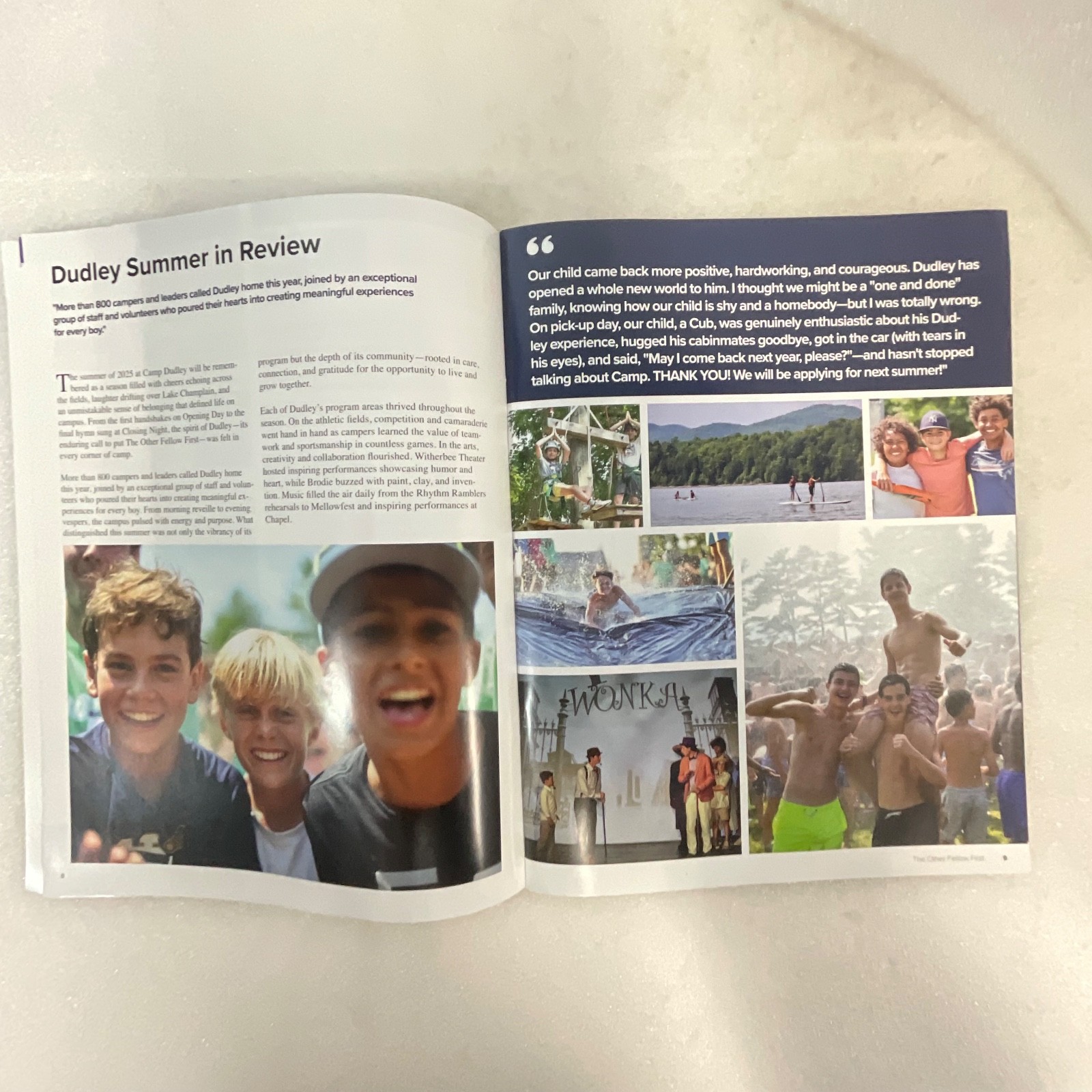 The Other Fellow First Camp Dudley Magazine Fall 2025 11in x 8.5in