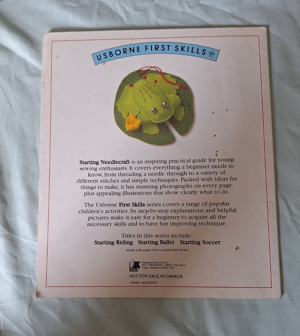 USBORNE FIRST SKILLS ~ Starting Needlecraft by Harriet Castor (1994, TradePB)