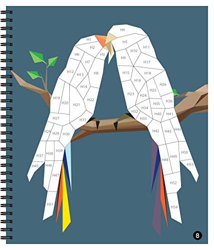 Sticker By Number Birds Art Book Spiral Bound 28 Engaging Images For All Ages