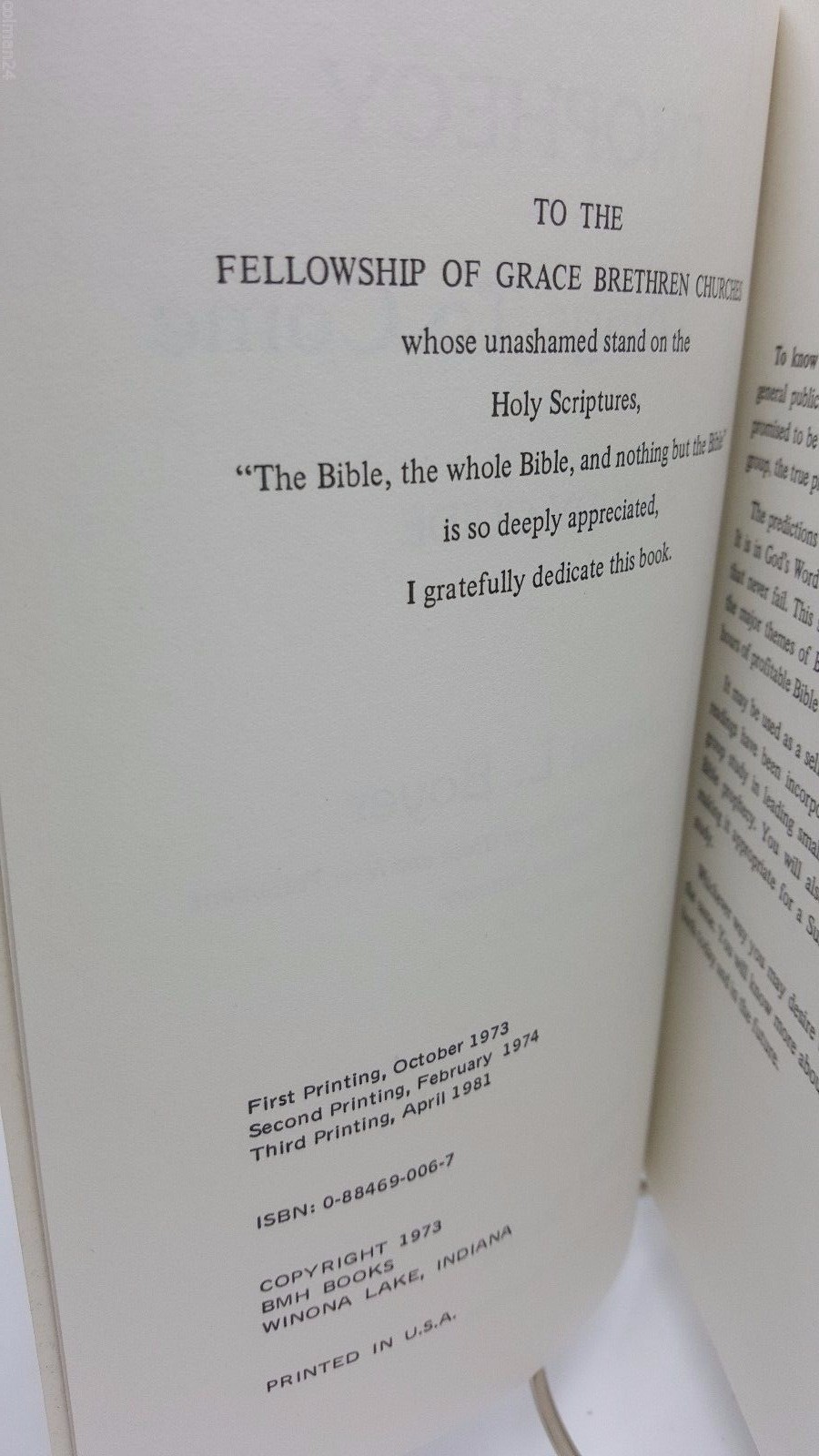 Prophecy things to come James L Boyer Bible Study Guide 1973 PB book