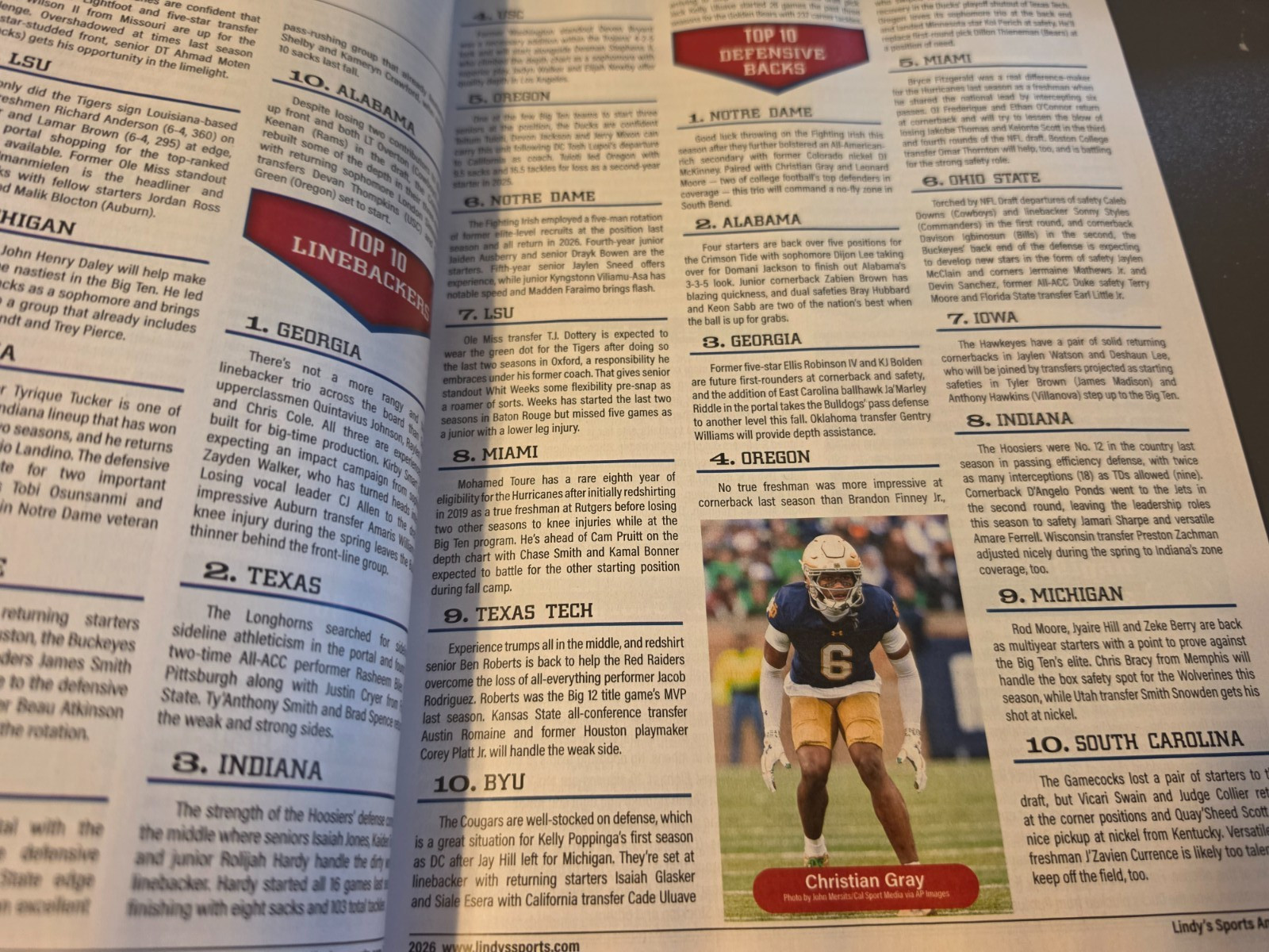 Southeastern 2026 Preview Magazine by Lindy&rsquo;s Sports -Leading Football Authority