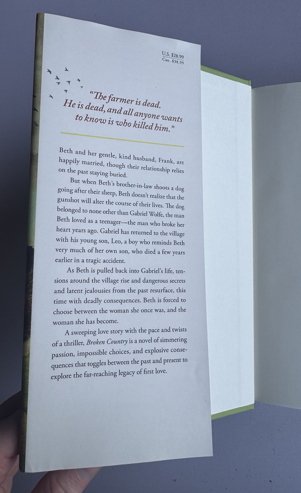 Broken Country by Clare Leslie Hall (HC Fiction Romance) Simon & Schuster 2025