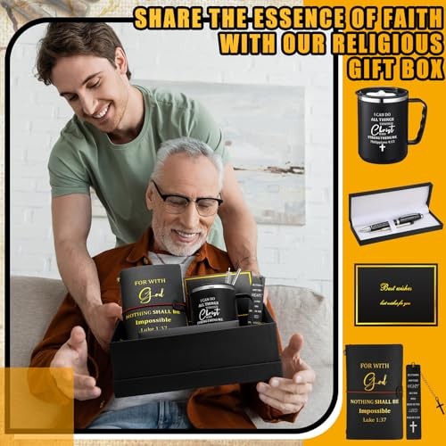 6 Pcs Christian Gifts for Men Pastors 17 oz Christian Coffee Mugs Black