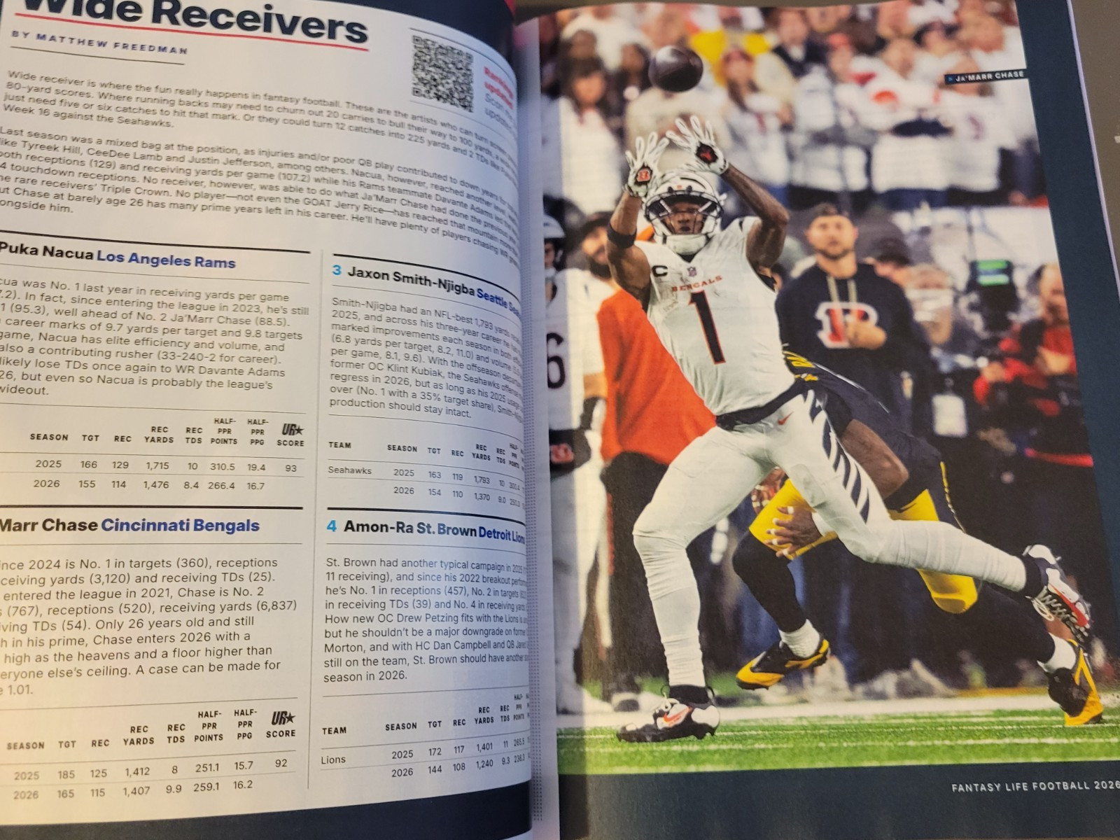 FantasyLife Fantasy Football Guide 2026 by Matthew Berry – Gibbs/Robertson Cover