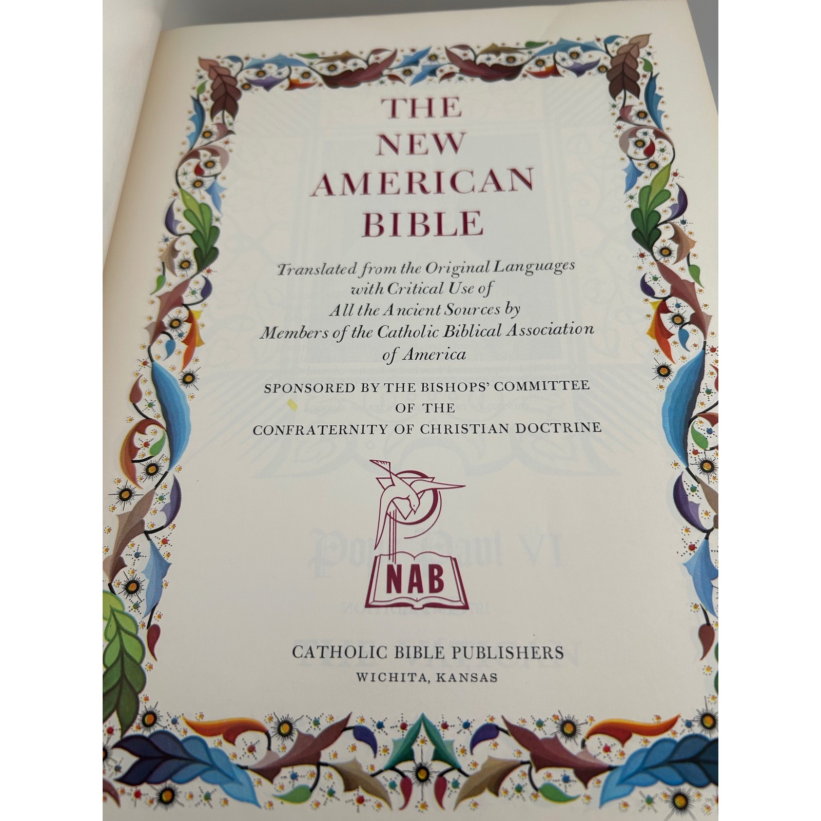 New American Bible Special Parish Edition Catholic Holy Book Religious