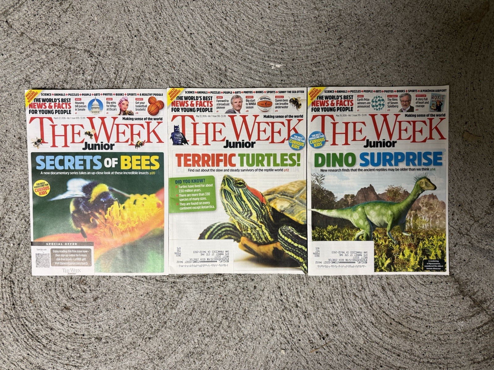 3 The Week Junior Kids Magazines Lot March 27 May 22 29 2026