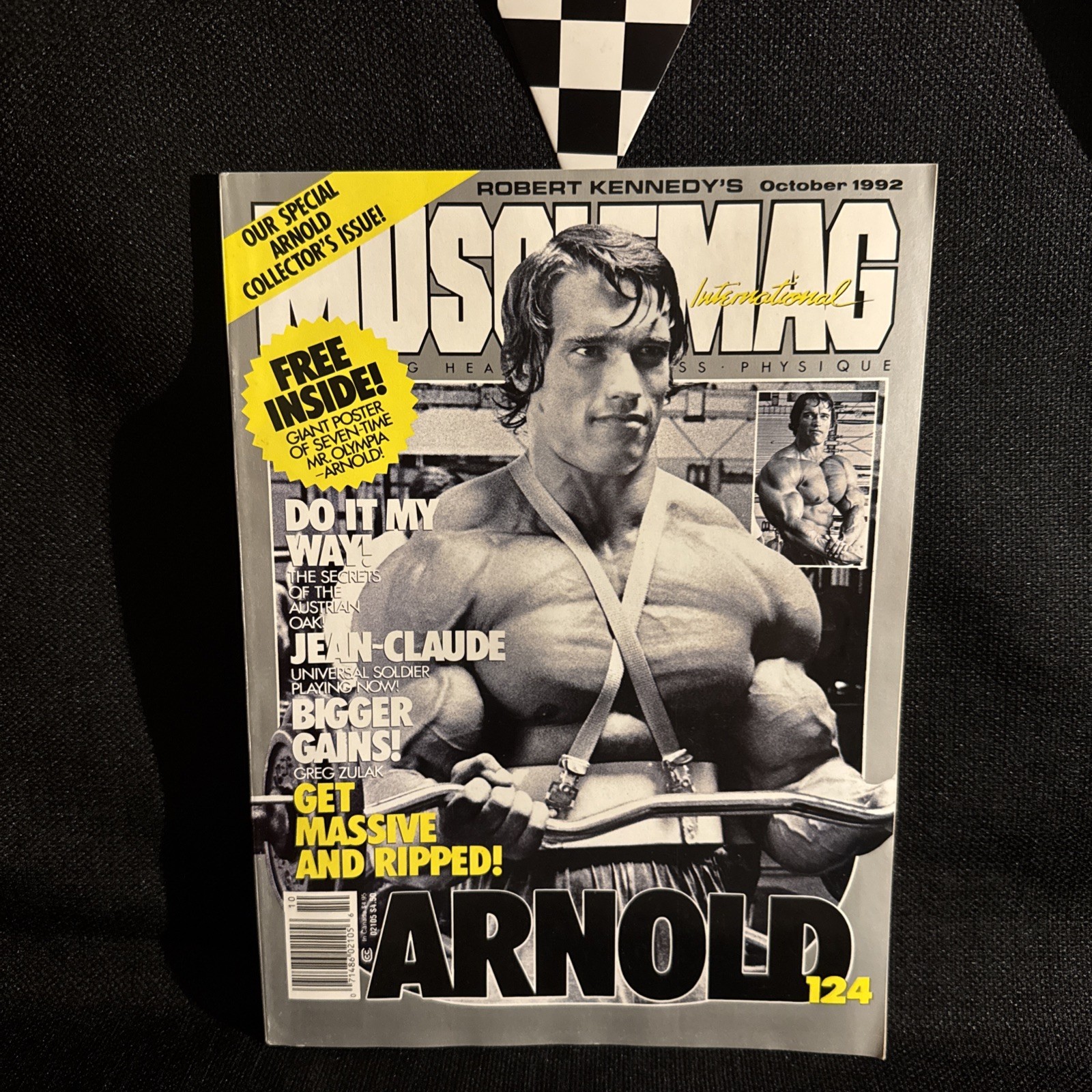 MUSCLEMAG 1992 October 124 Arnold Schwarzenegger Robert Kennedy Magazine Poster