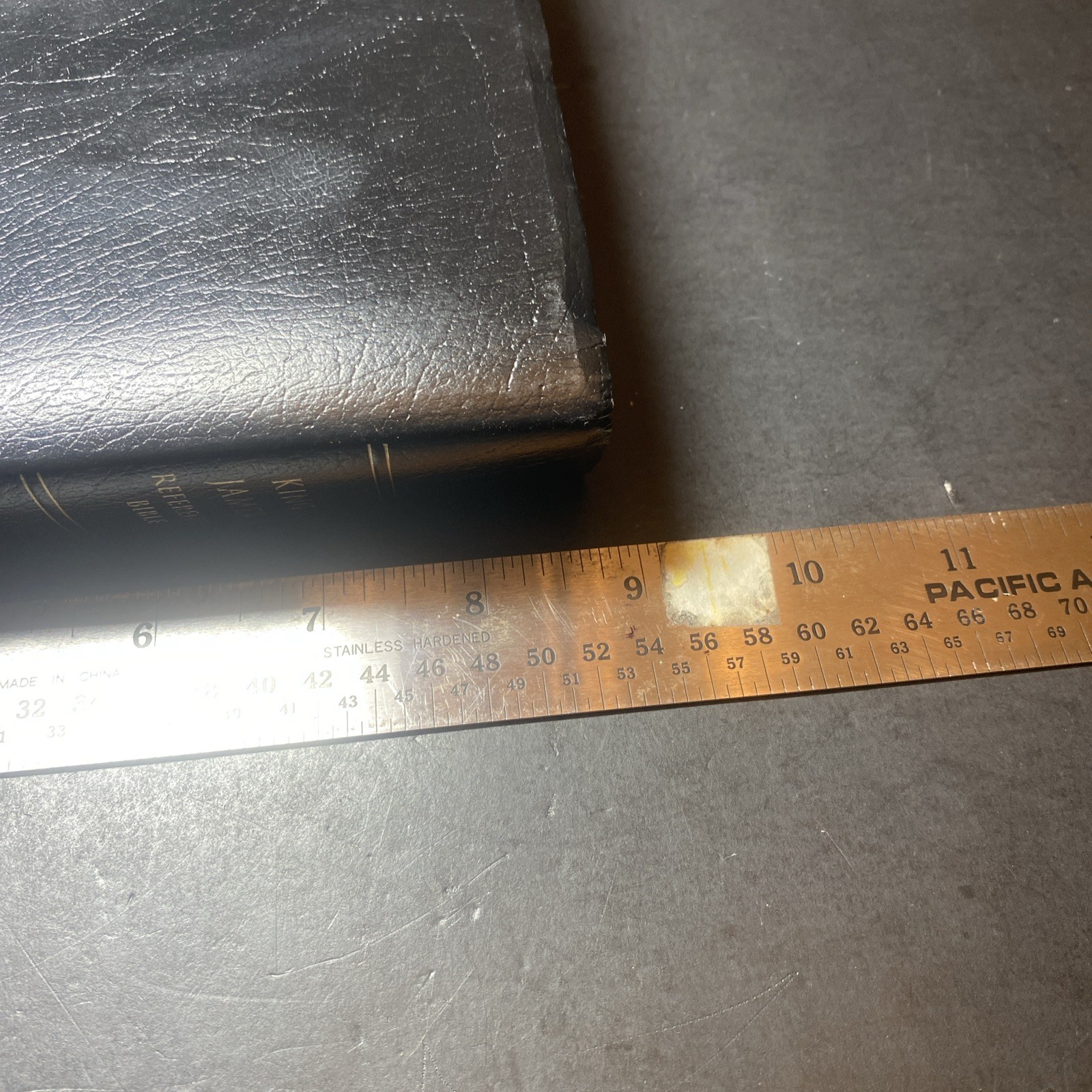 Holy Bible King James Reference KJV Black Bonded Leather Zondervan 1994, VGC