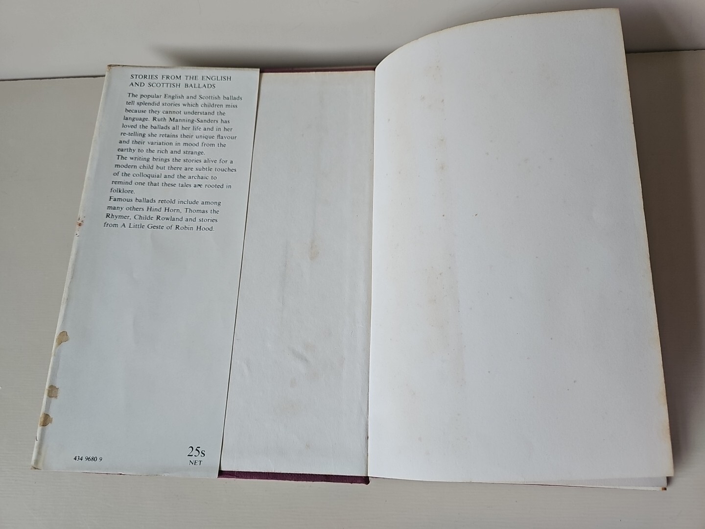 Stories From The English & Scottish Ballads R Manning-Sanders 1968 Ex Library