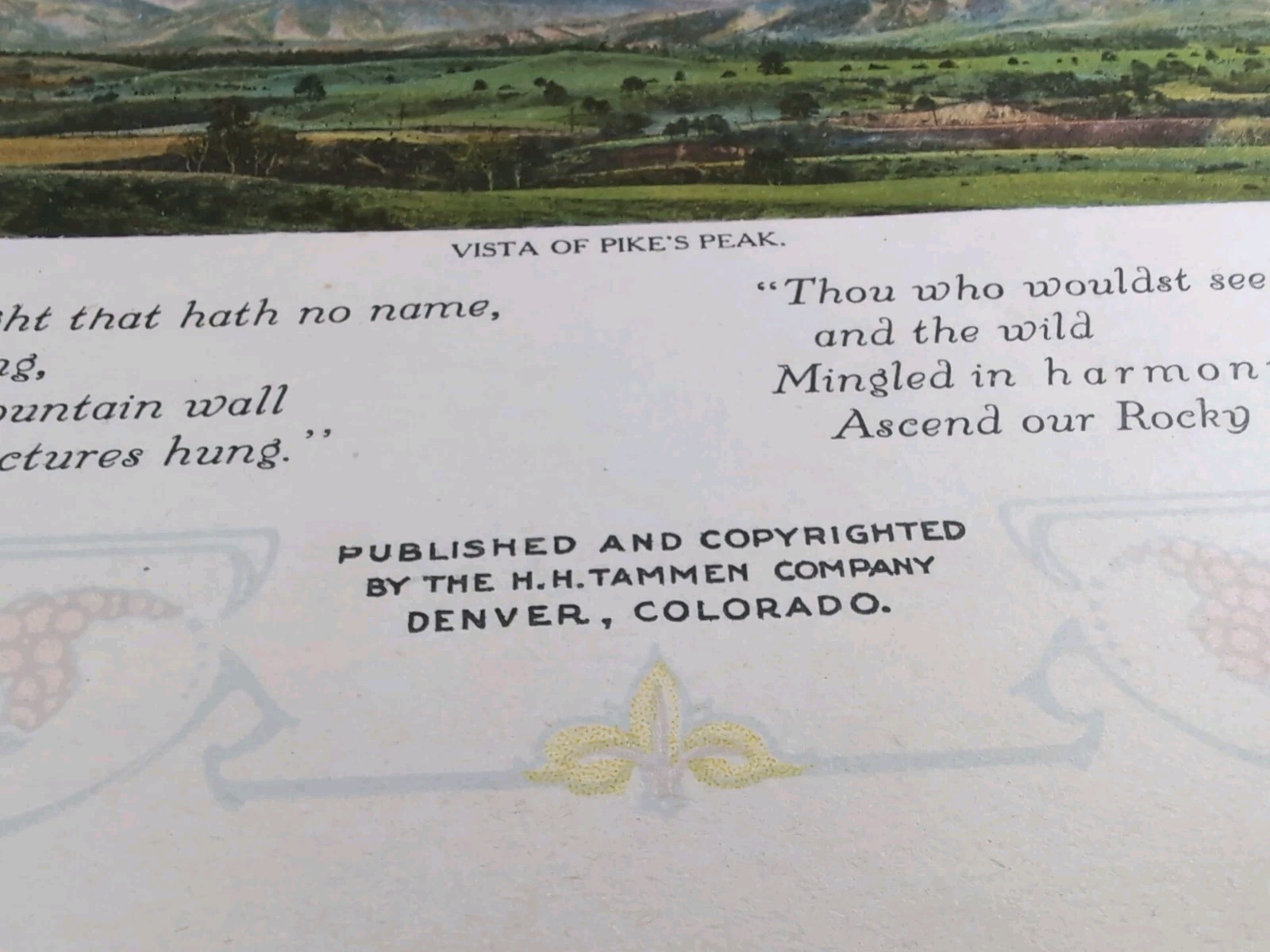 The Pike&rsquo;s Peak Region Published By H. H. Tammen Co. Denver CO 10.5&Prime;x8.5&Prime;x .25&Prime;