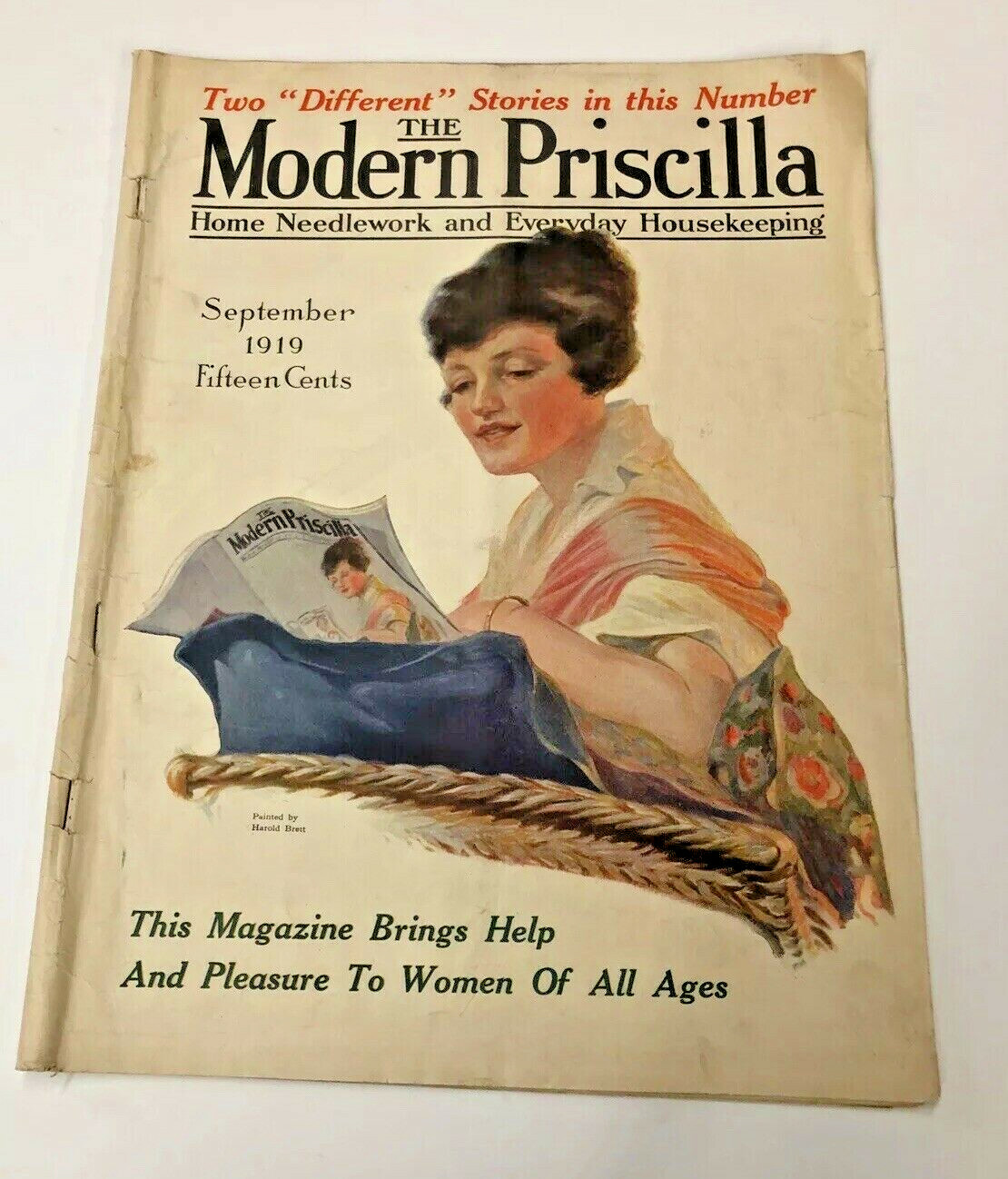 Modern Priscilla Magazine Needlework Women&rsquo;s Fashions Vintage Ads Sept. 1919