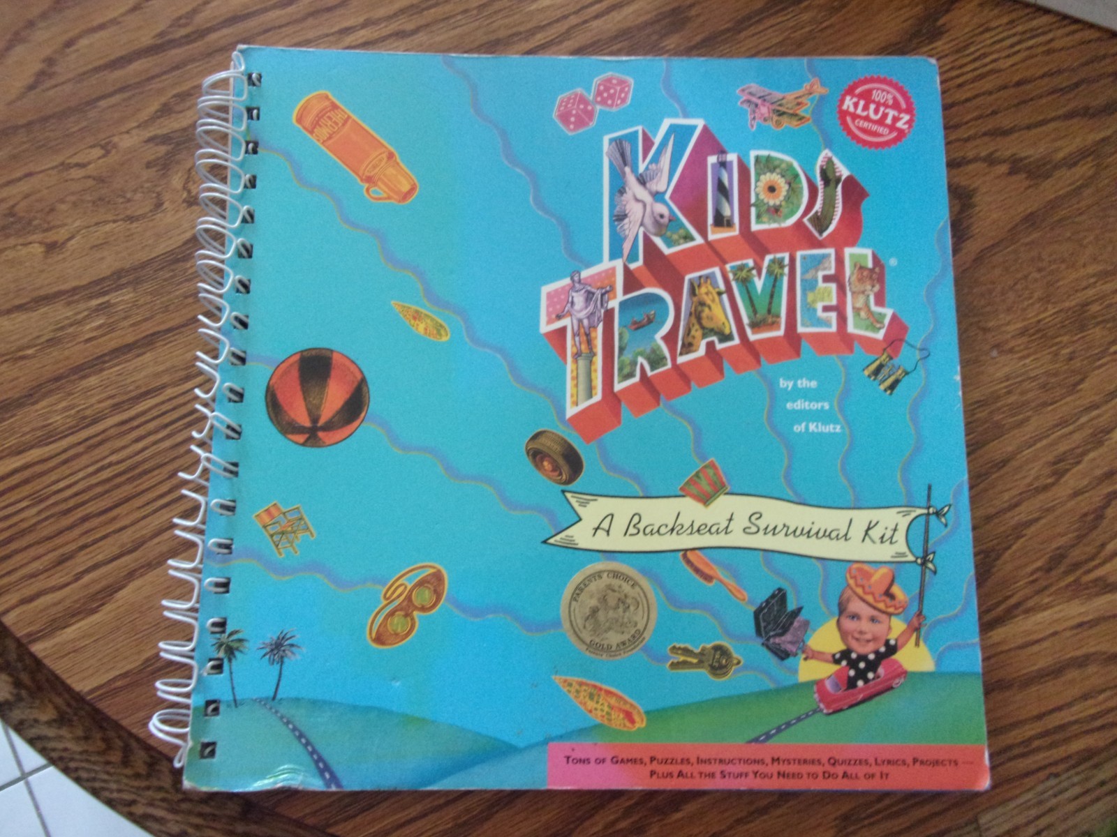 1990&rsquo;s Klutz Press Spiral Book KIDS TRAVEL A Backseat Survival Kit 47 Pages