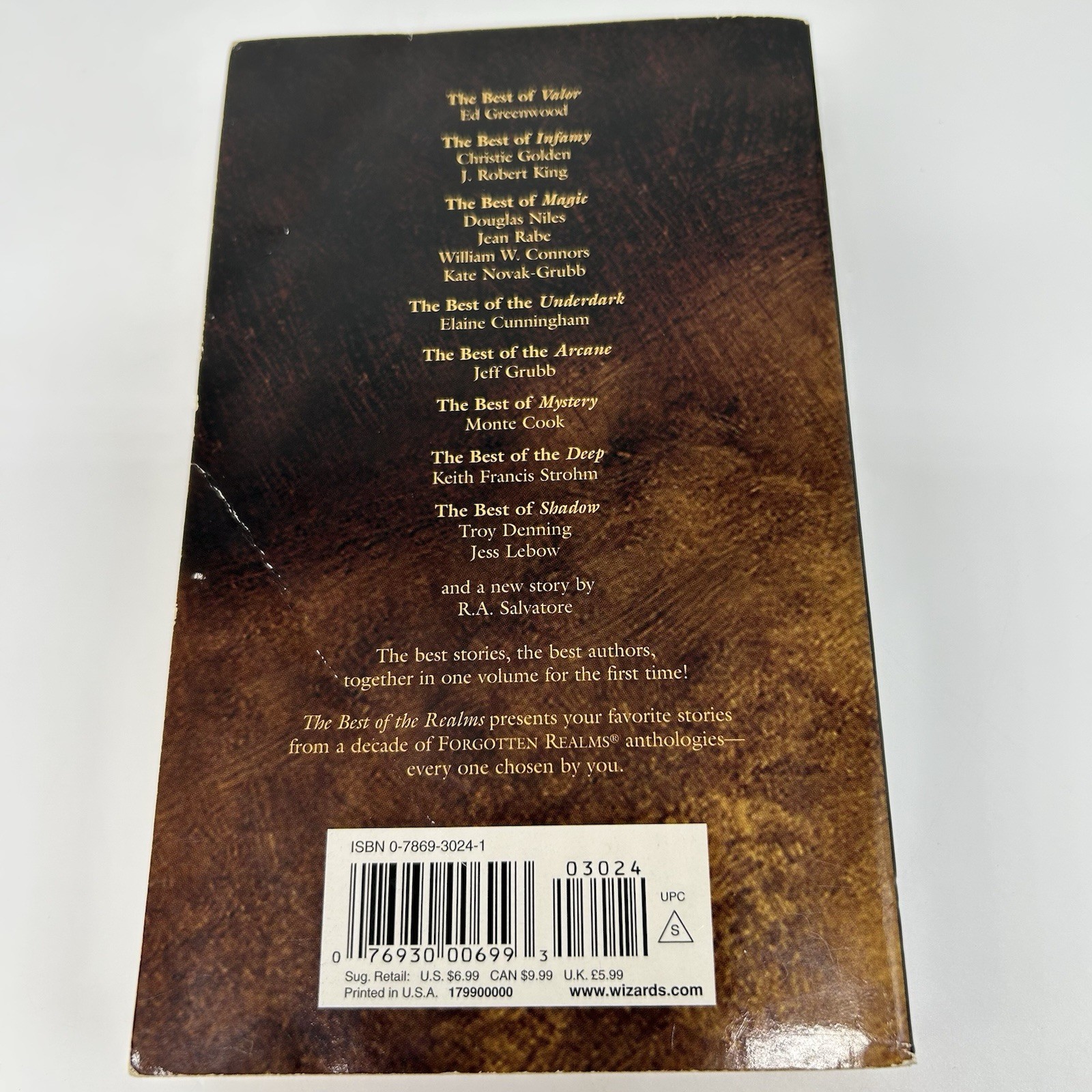 Forgotten Realms The Best Of The Realms Vol. 1 PB 2003 TSR 1st Print Salvatore
