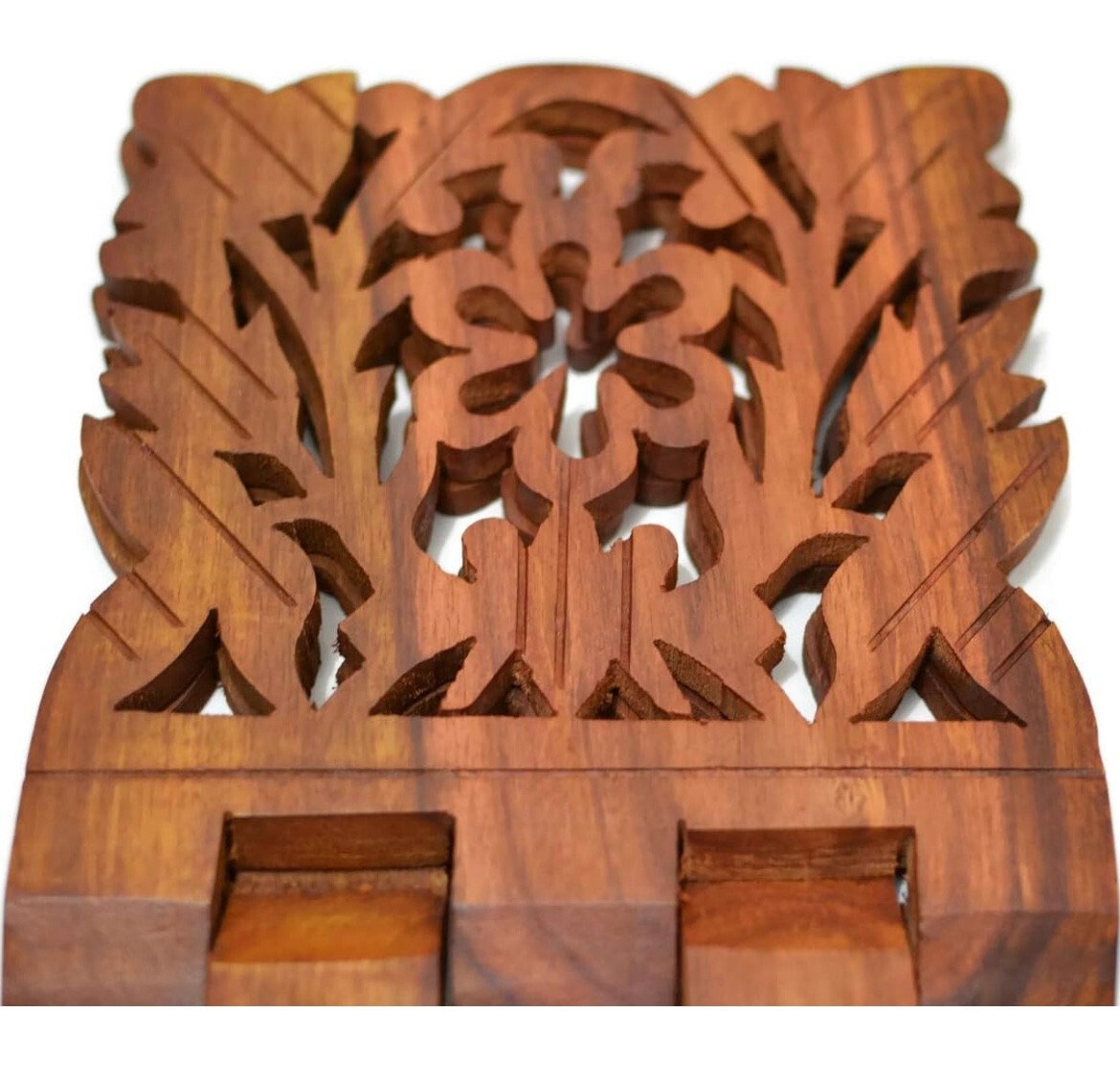 Holybook Holder Stand Unique Holidays Gift Rihal Rehal Rail Wooden Carved 15&Prime;x7&Prime;