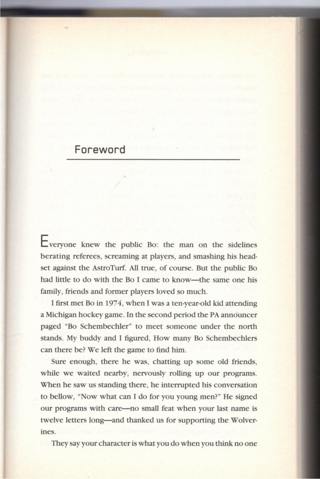 Bo&rsquo;s Lasting Lessons by Bo Schemblechler & John U. Bacon (Autographed by Bacon)