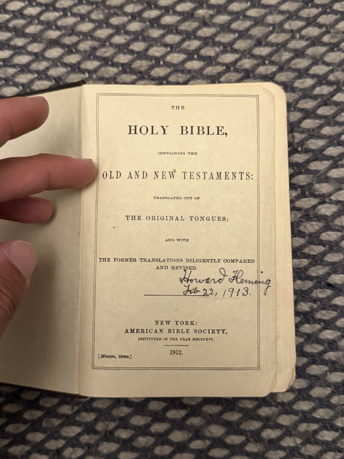 THE HOLY BIBLE CONTAINING THE OLD AND NEW TESTAMENTS Original Tongues 1912