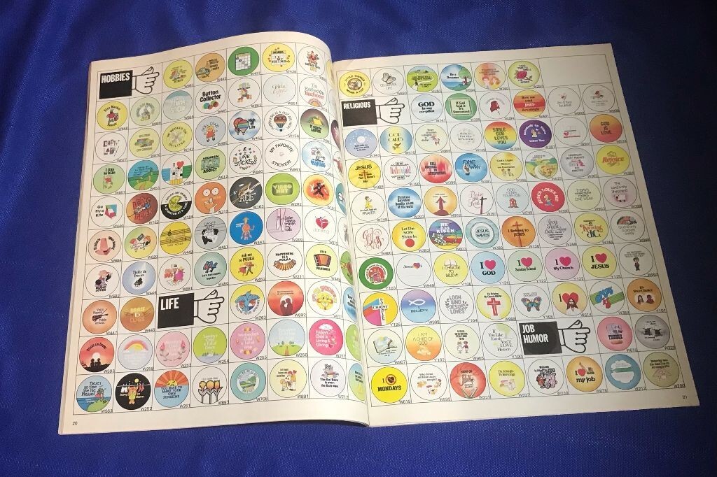 Vintage Badge A Minit 1986 Pins Buttons Magazine Catalog 47 Pages