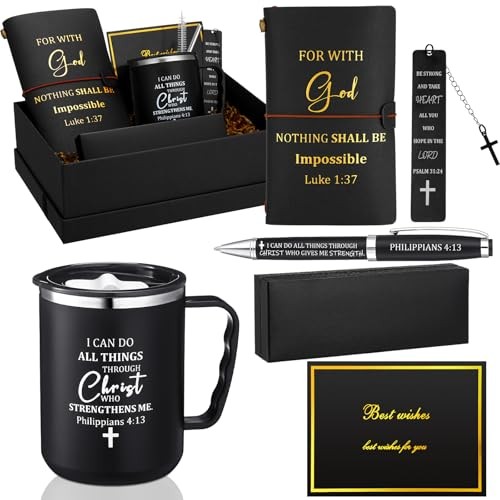 6 Pcs Christian Gifts for Men Pastors 17 oz Christian Coffee Mugs Black