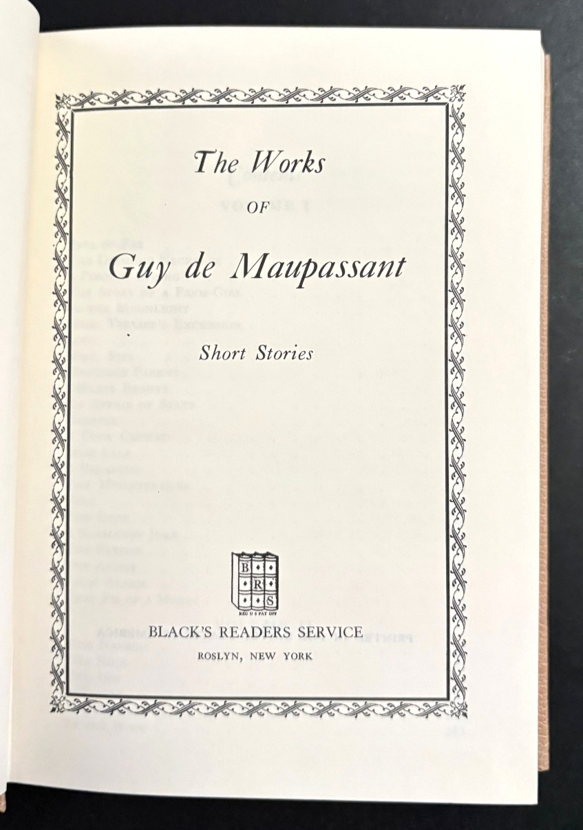 THE WORKS Of MAUPASSANT (Black&rsquo;s Readers Service) – Hardcover