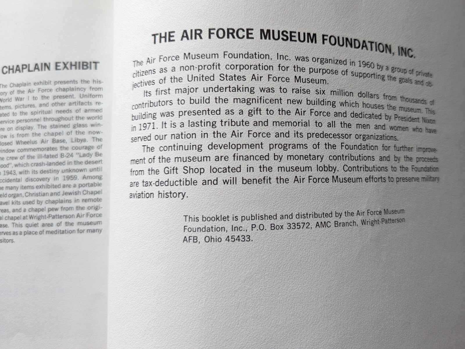 United States Air Force Museum Souvenir & Wright-Patterson AFB Military 1970&rsquo;s