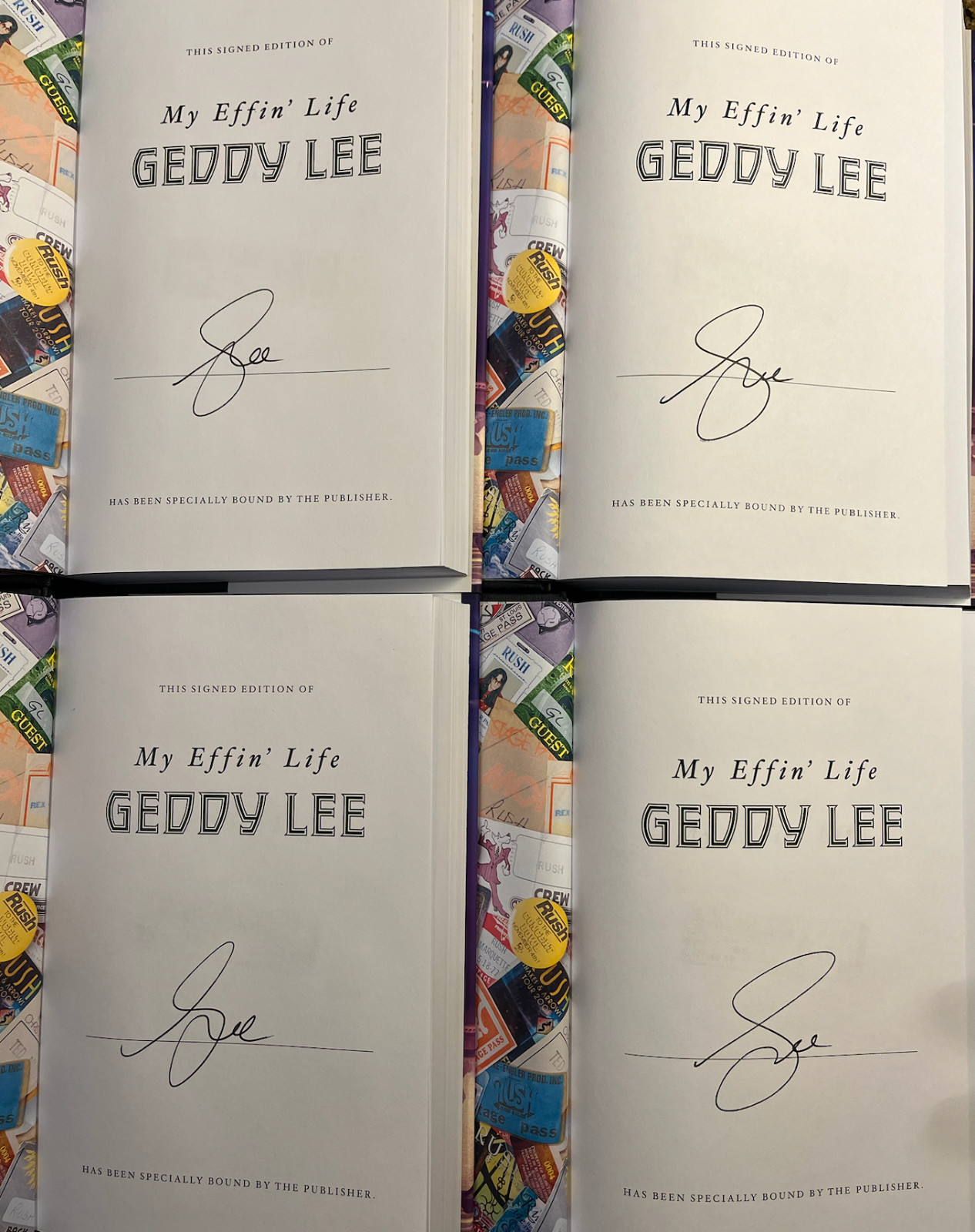 Geddy Lee RUSH Autographed Signed 1st Ed My Effin&rsquo; Life Hardcover Book 23575
