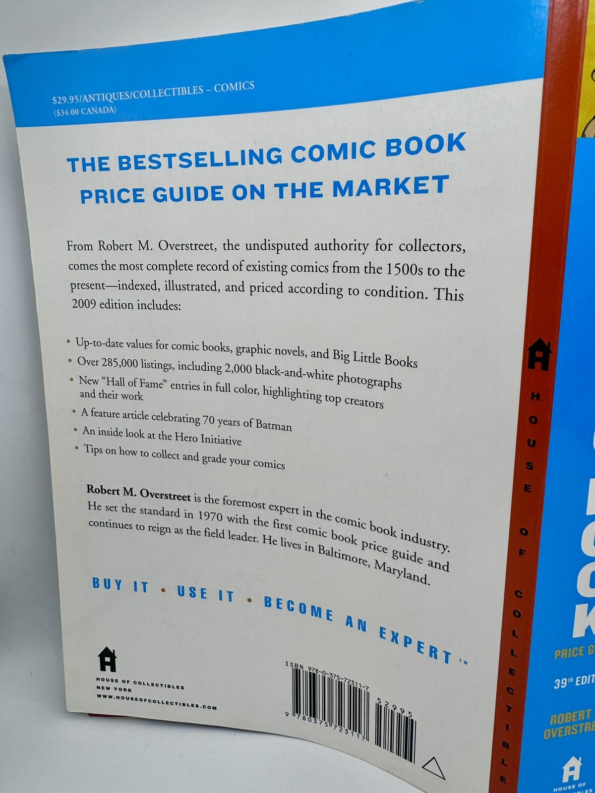 The Official « OVERSTREET COMIC BOOK PRICE GUIDE No 39 » Softcover, 2009 1120-page