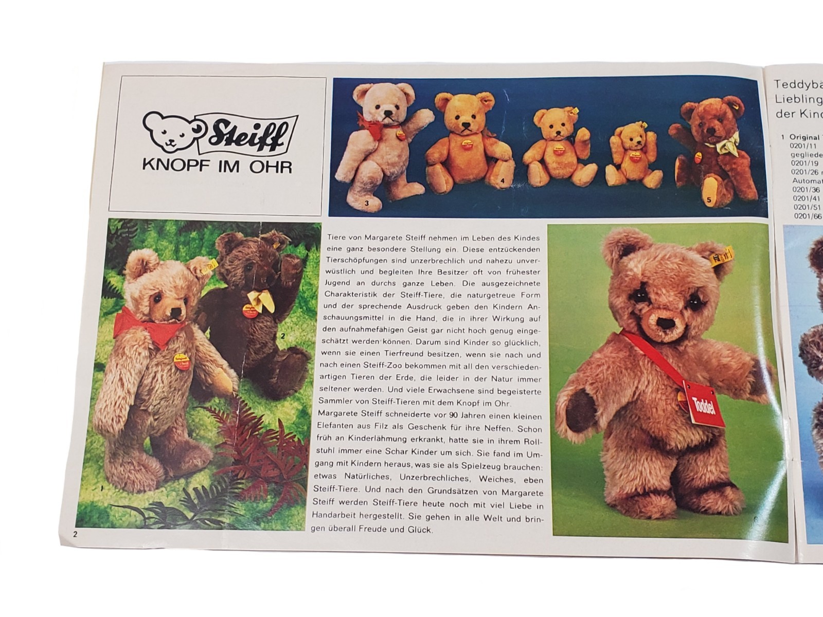 Vtg 1972 Steiff Button Ear Program Catalog 47 Pages From West Germany In German