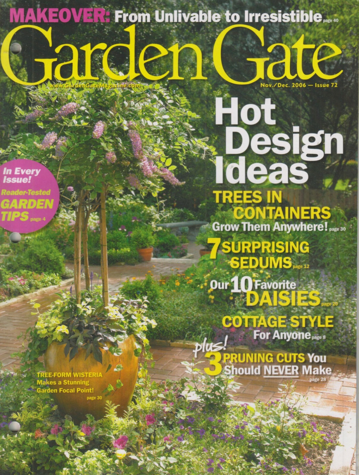Garden Gate November December 2006 Hot Design Ideas, Trees in Containers (Magaz
