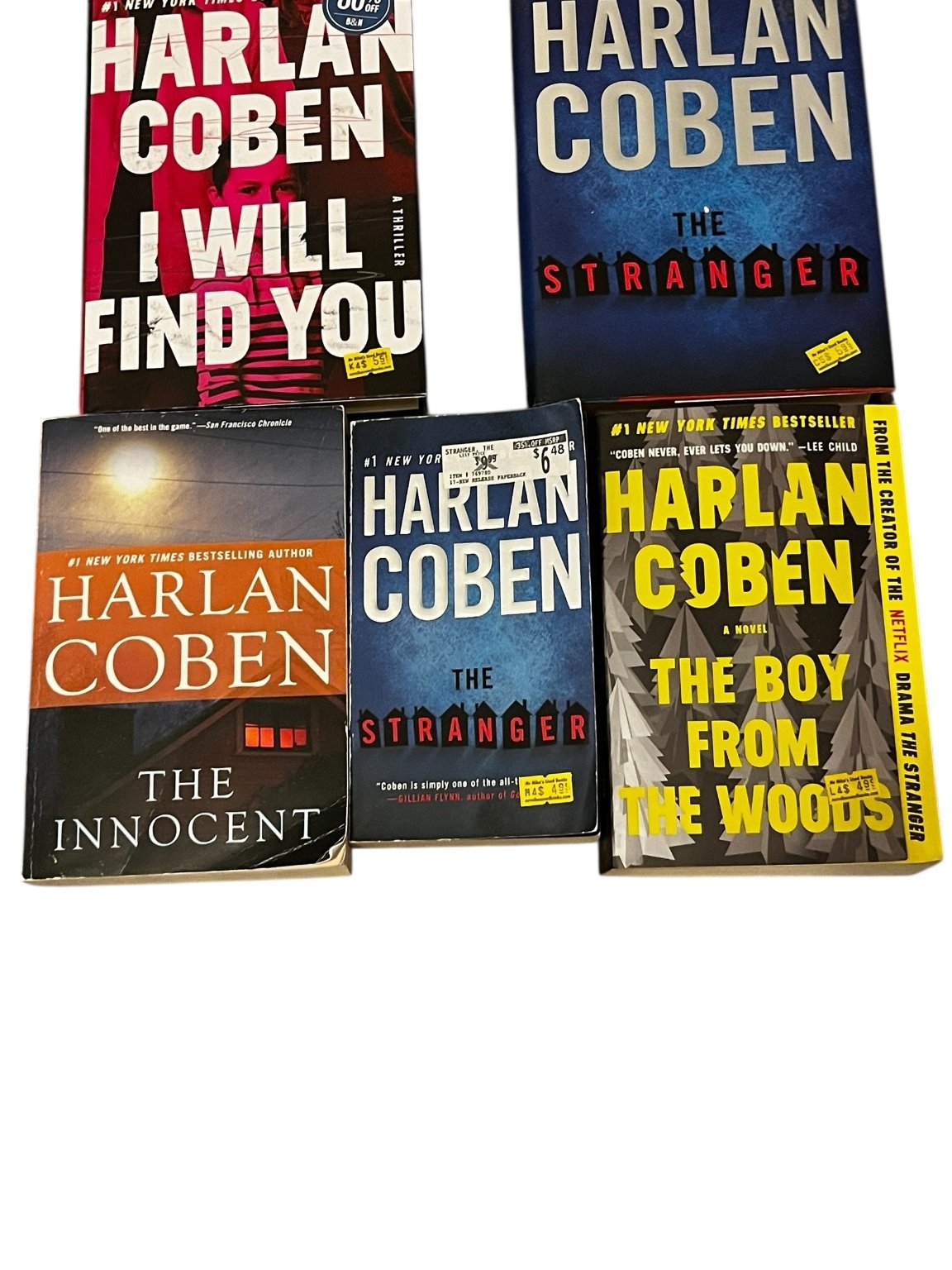Harlan Coben Lot of 5 Books Stranger The Innocent The Stranger Find You Woods