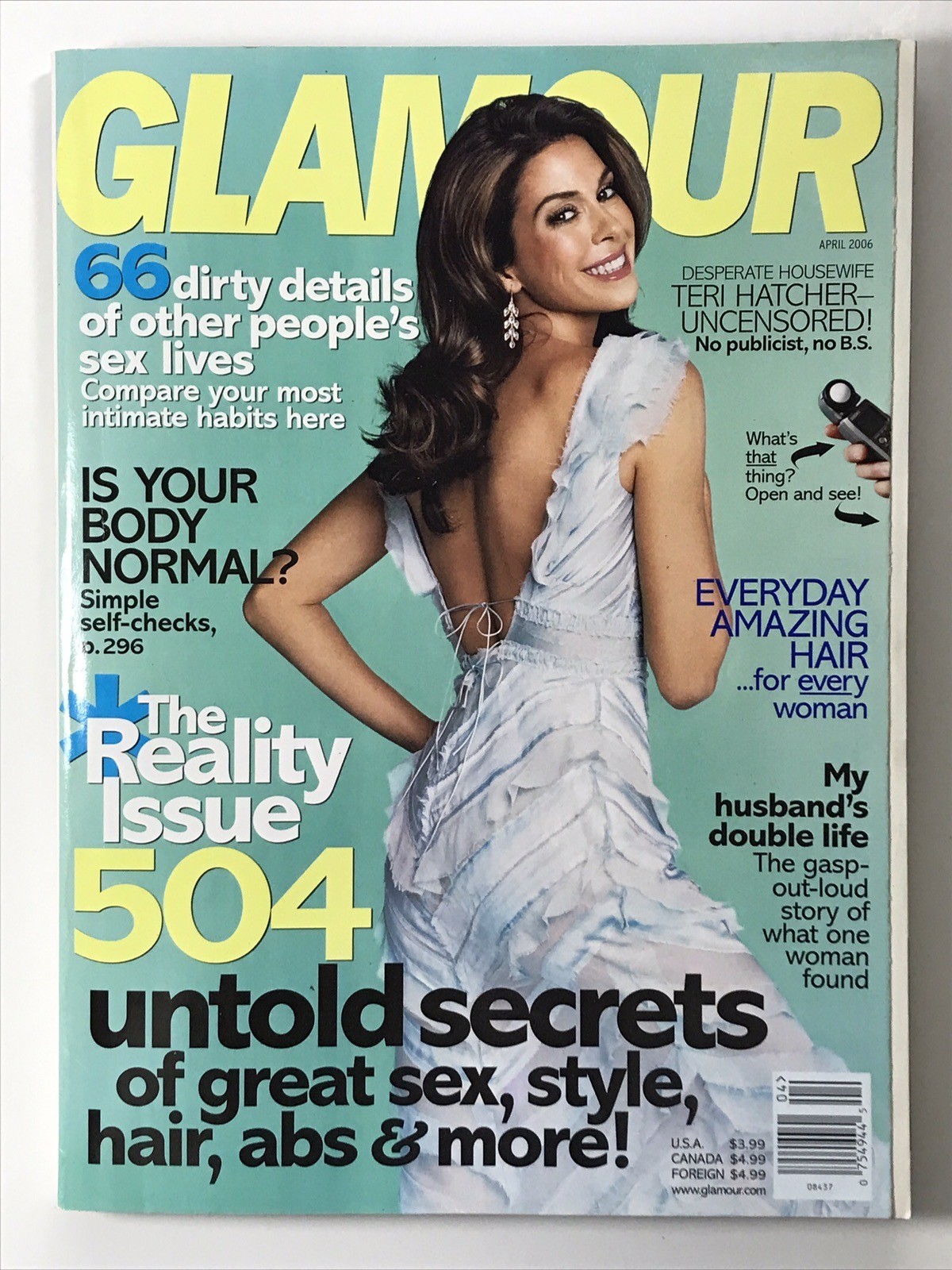 GLAMOUR magazine April 2006-Fashion makeup hair Reality Issue, Teri Hatcher