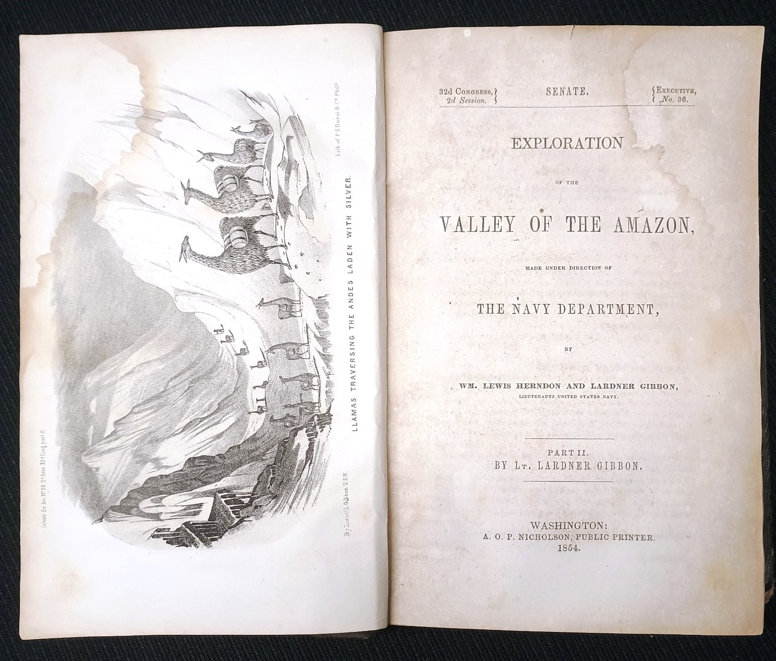 EXPLORATION OF VALLEY OF THE AMAZON Gibbon 1854 Peru Bolivia Brazil Indians Inca