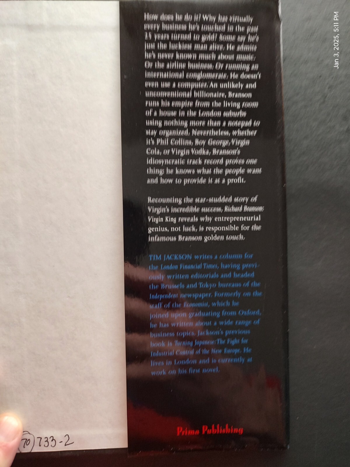 Richard Branson, Virgin King : inside Richard Branson&rsquo;s Empire, 448 pages, ©1996